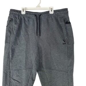 Reebok Mens Jogger Sweatpants Charcoal Gray Heather Tapered Leg Large